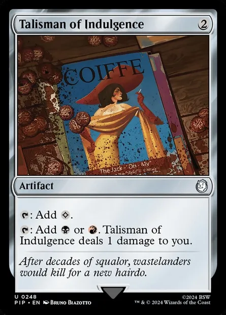Talisman of Indulgence, Magic card PIP 248 — Fallout set