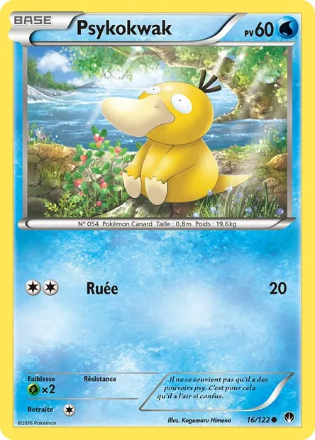 Psykokwak, carte Pokémon BKP 16 — extension Rupture Turbo