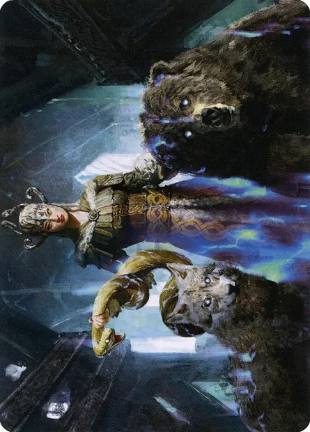 Kolvori, God of Kinship // Kolvori, God of Kinship, carte Magic AKHM 48 — extension Kaldheim Art Series