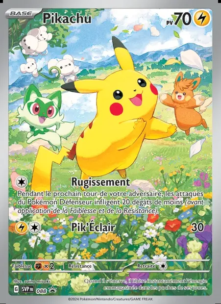 Pikachu, carte Pokémon PR-SV 088 — extension SVP Black Star Promos
