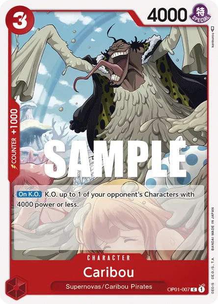 Caribou, One Piece card OP01-007 — ROMANCE DAWN set