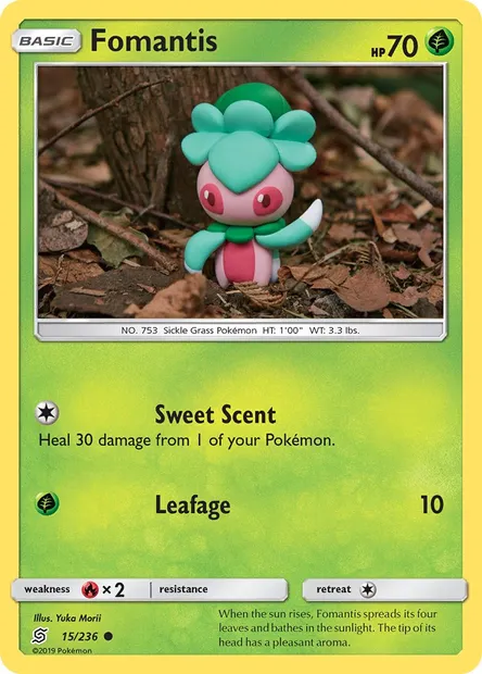 Fomantis, Pokémon card UNM 15 — Unified Minds set
