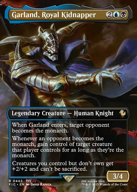 Garland, Royal Kidnapper, carte Magic FIC 442 — extension Final Fantasy Commander