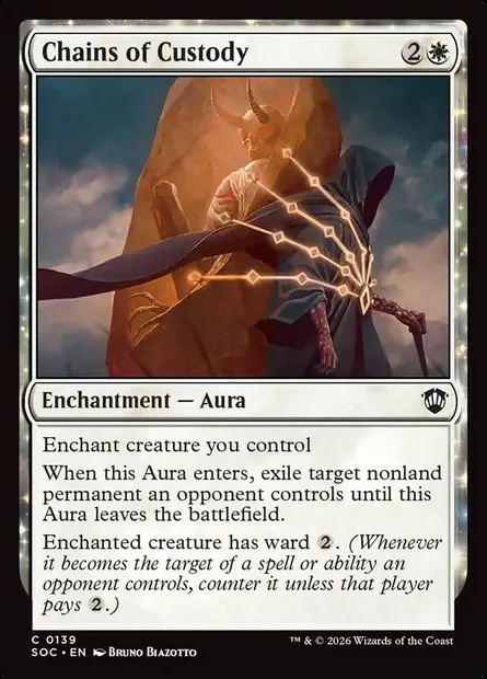Chains of Custody, Magic card SOC 139 — Secrets of Strixhaven Commander set