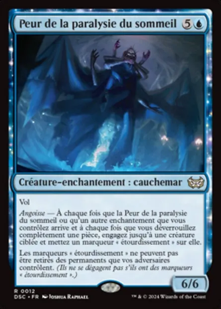 Peur de la paralysie du sommeil, carte Magic DSC 12 — extension Duskmourn: House of Horror Commander