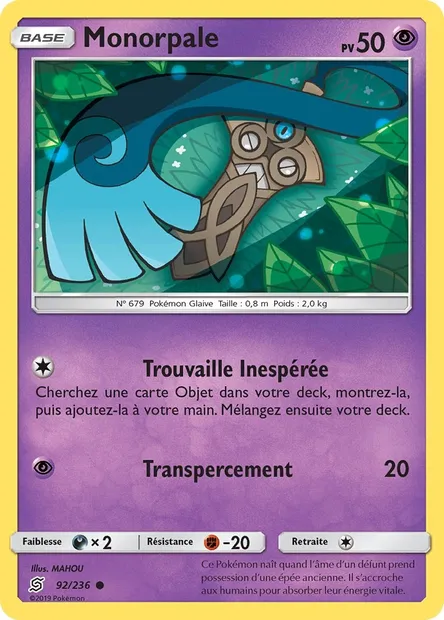 Monorpale, carte Pokémon UNM 92 — extension Harmonie des Esprits