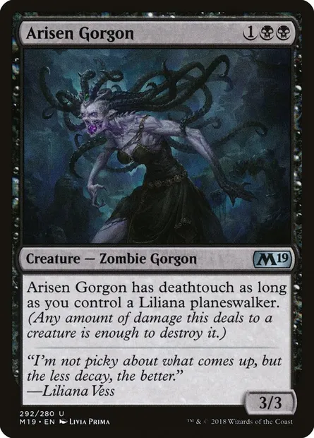 Arisen Gorgon, Magic card M19 292 — Core Set 2019 set