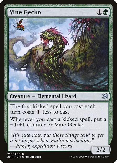 Vine Gecko, Magic card ZNR 219 — Zendikar Rising set