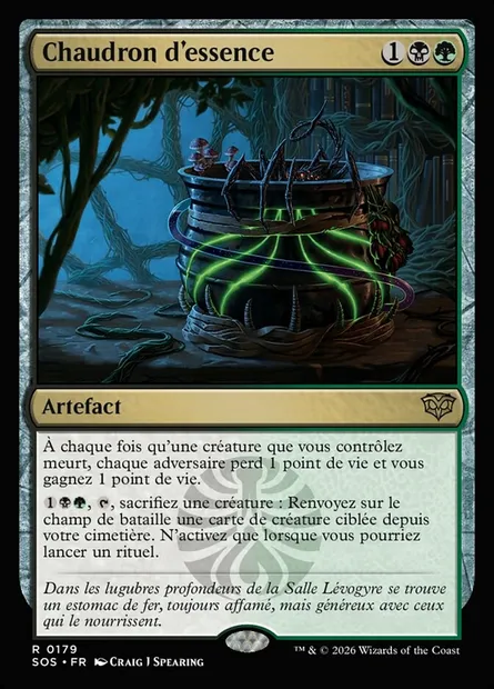Chaudron d'essence, carte Magic SOS 179 — extension Secrets of Strixhaven