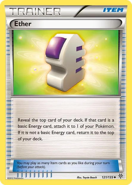 Ether, Pokémon card PLS 121 — Plasma Storm set