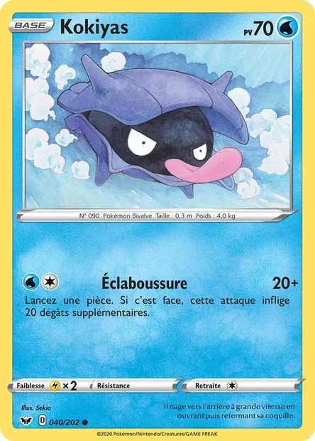 Kokiyas, carte Pokémon SSH 40 — extension Épée et Bouclier