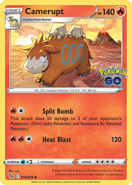 Camerupt, Pokémon card PGO 014 — Pokémon GO set