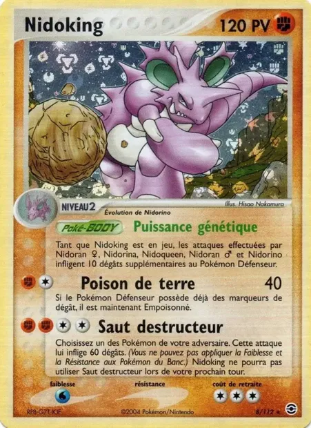 Nidoking, carte Pokémon RG 8 — extension EX Rouge Feu & Vert Feuille