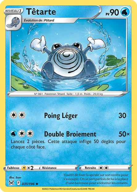Têtarte, carte Pokémon LOR 031 — extension Origine Perdue