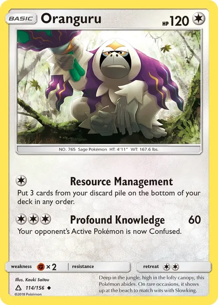 Oranguru, Pokémon card UPR 114 — Ultra Prism set