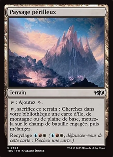 Paysage périlleux, carte Magic TDC 383 — extension Tarkir: Dragonstorm Commander