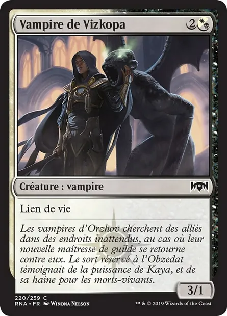 Vampire de Vizkopa, carte Magic RNA 220 — extension L'allégeance de Ravnica