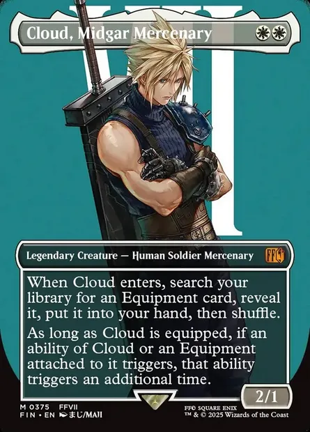 Cloud, Midgar Mercenary, Magic card FIN 375 — Final Fantasy set