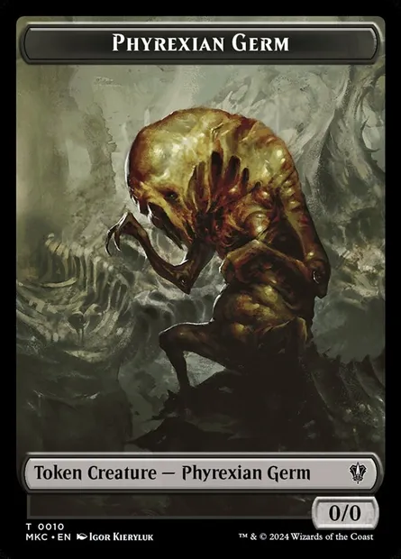 Phyrexian Germ, carte Magic TMKC 10 — extension Murders at Karlov Manor Commander Tokens