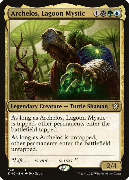 Archelos, Lagoon Mystic, Magic card DMC 140 — Dominaria United Commander set