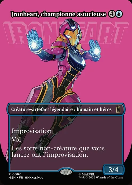 Ironheart, championne astucieuse, carte Magic MSH 360 — extension Marvel Super Heroes