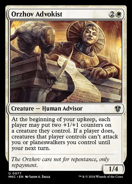 Orzhov Advokist, Magic card MKC 77 — Murders at Karlov Manor Commander set