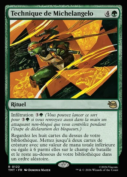 Technique de Michelangelo, carte Magic TMT 122 — extension Teenage Mutant Ninja Turtles