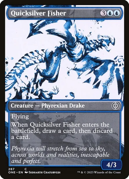 Quicksilver Fisher, Magic card ONE 287 — Phyrexia: All Will Be One set