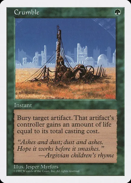 Désagrégation, carte Magic 5ED 287 — extension Cinquième Edition