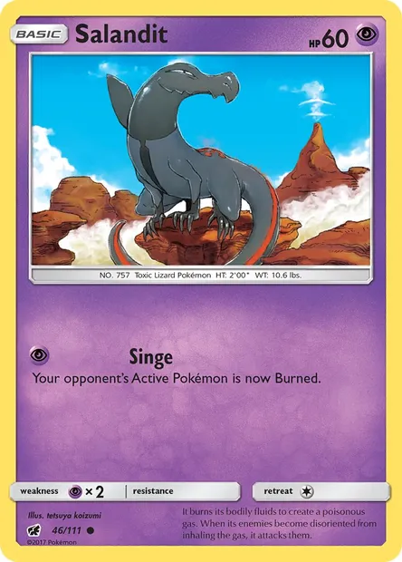 Salandit, Pokémon card CIN 46 — Crimson Invasion set