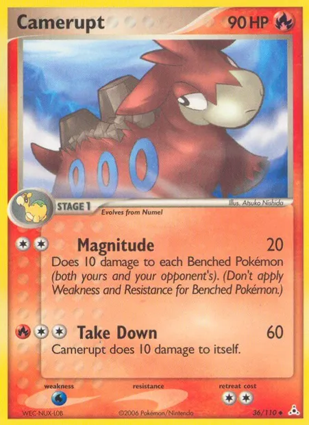 Camerupt, Pokémon card HP 36 — Holon Phantoms set