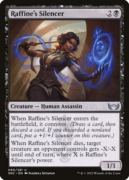 Raffine's Silencer, Magic card SNC 90 — Streets of New Capenna set