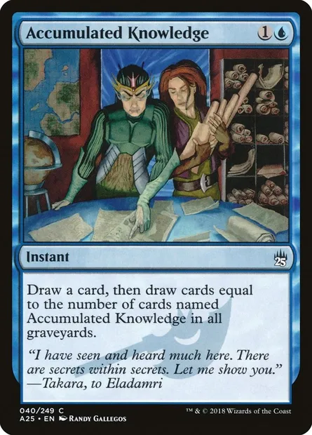 Connaissance accumulée, carte Magic A25 40 — extension Masters 25