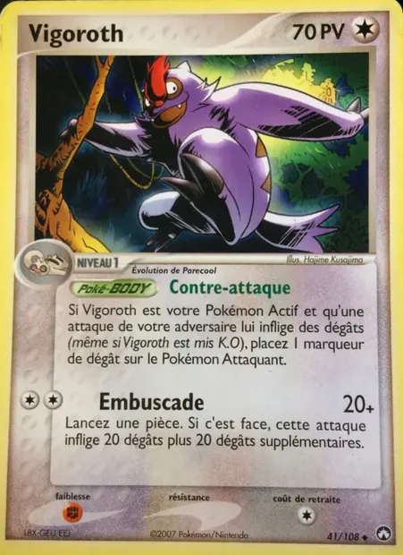 Vigoroth, carte Pokémon PK 41 — extension EX Gardiens du Pouvoir