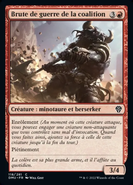 Brute de guerre de la coalition, carte Magic DMU 118 — extension Dominaria Uni