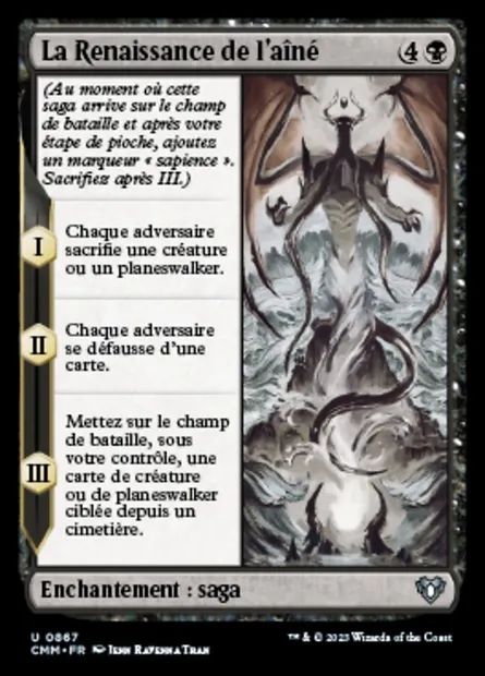 La Renaissance de l'aîné, carte Magic CMM 867 — extension Commander Masters