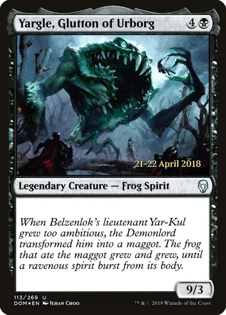 Yargle, Glutton of Urborg, Magic card PDOM 113s — Dominaria Promos set