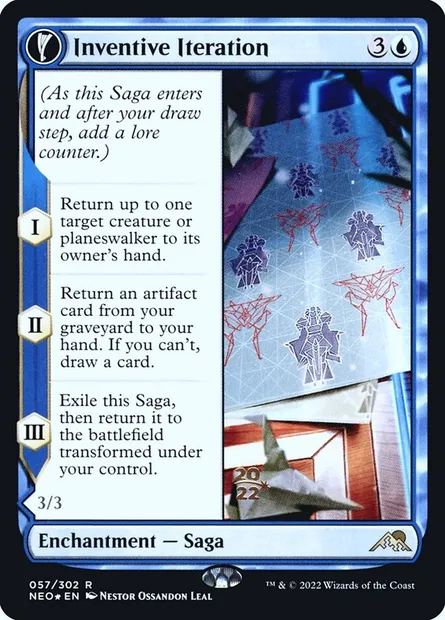 Inventive Iteration // Living Breakthrough, Magic card PNEO 57s — Kamigawa: Neon Dynasty Promos set