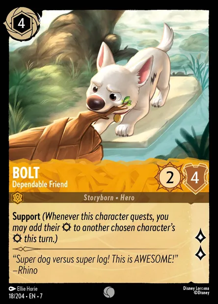 Bolt - Dependable Friend, Disney Lorcana card CH7-018 — Archazia's Island set