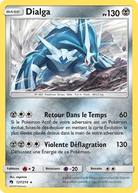 Dialga, carte Pokémon LOT 127 — extension Tonnerre Perdu