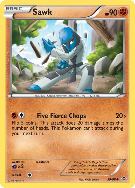 Sawk, Pokémon card EPO 59 — Emerging Powers set