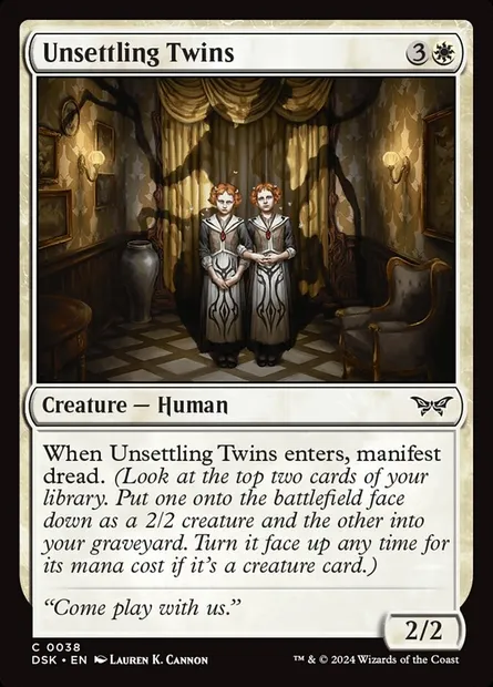 Unsettling Twins, Magic card DSK 38 — Duskmourn: House of Horror set