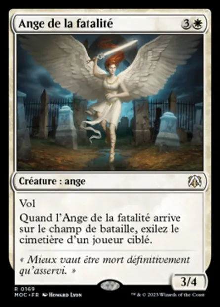 Ange de la fatalité, carte Magic MOC 169 — extension March of the Machine Commander