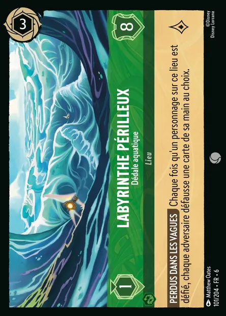 Labyrinthe périlleux - Dédale aquatique, carte Disney Lorcana CH6-101 — extension La Mer Azurite