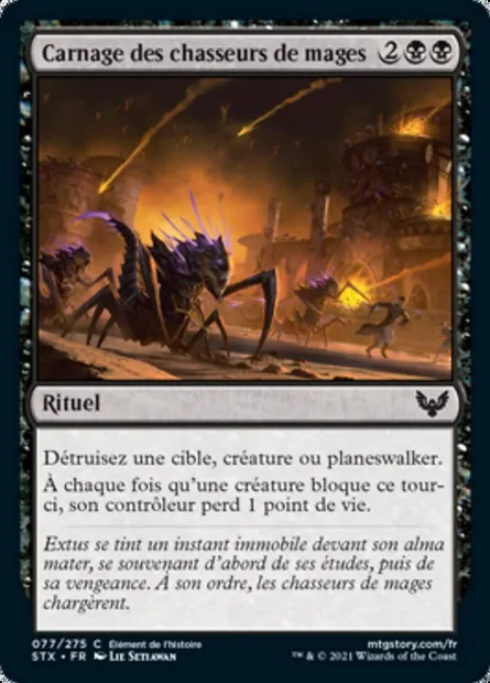 Carnage des chasseurs de mages, carte Magic STX 77 — extension Strixhaven: l'Académie des Mages