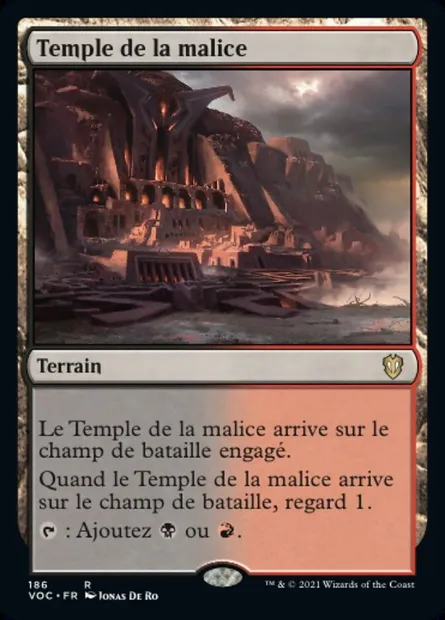 Temple de la malice, carte Magic VOC 186 — extension Crimson Vow Commander