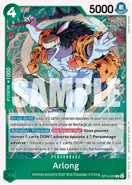 Arlong, carte One Piece OP15-023 — extension AVENTURE SUR L'ÎLE DE DIEU