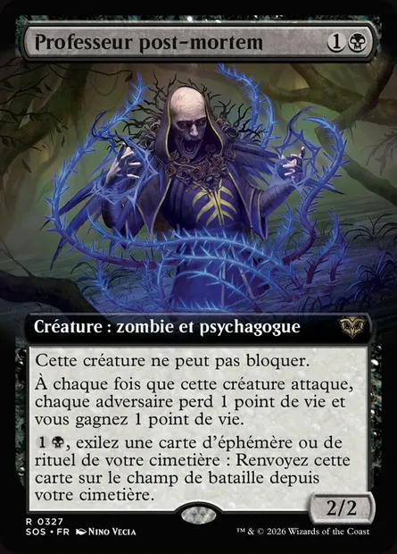 Professeur post-mortem, carte Magic SOS 327 — extension Secrets of Strixhaven