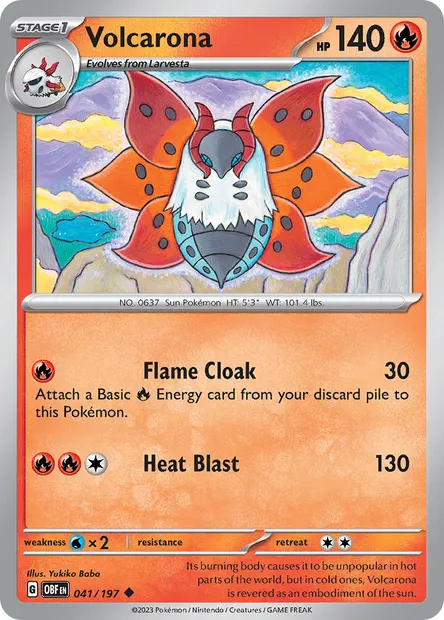 Volcarona, Pokémon card OBF 041 — Obsidian Flames set