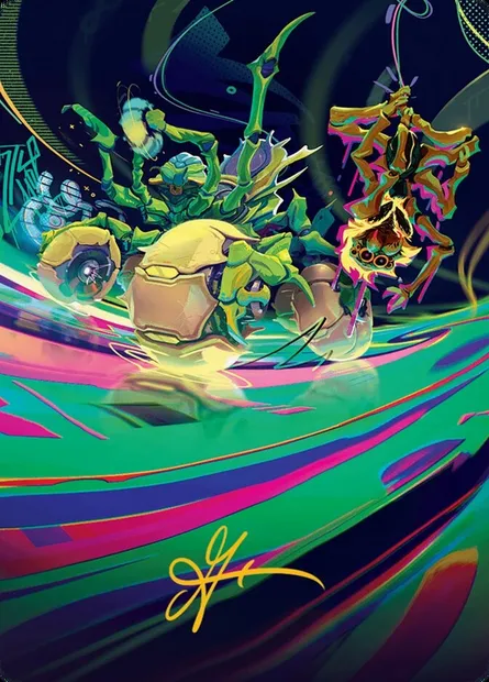 Thundering Broodwagon // Thundering Broodwagon, Magic card ADFT 48 — Aetherdrift Art Series set